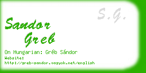 sandor greb business card